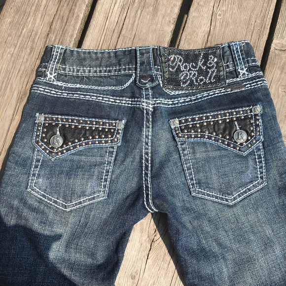 EUC Rock & Roll Cowgirl Silver Bling LowRise 25/34 - Picture 5 of 8